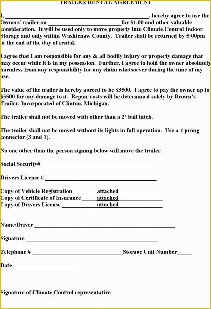 Trailer Lease Agreement Template Free Of 47 Quick Trailer Lease Agreement Template Fe H