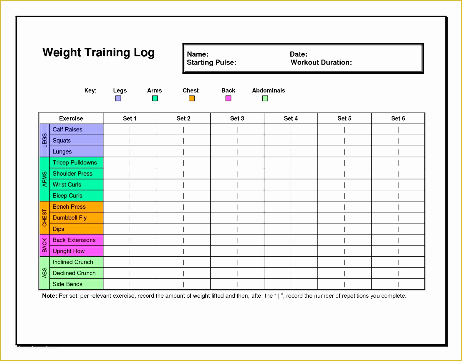 Training Plan Template Excel Free Of 7 Exercise Planner Template In Excel Sampletemplatess