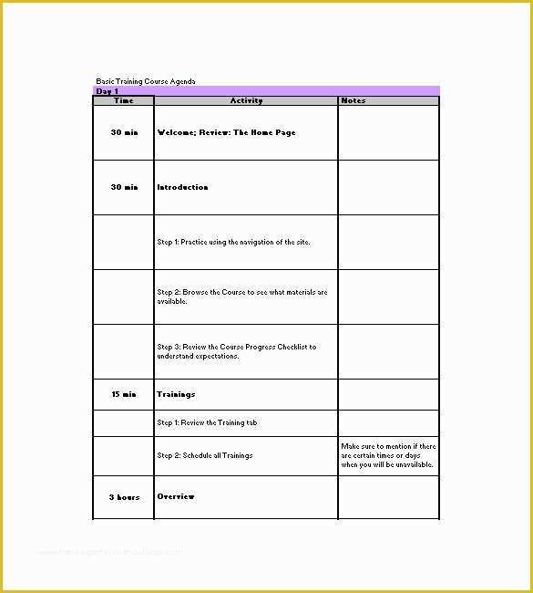 Training Plan Template Excel Free Of Training Agenda Template – 8 Free Word Excel Pdf format