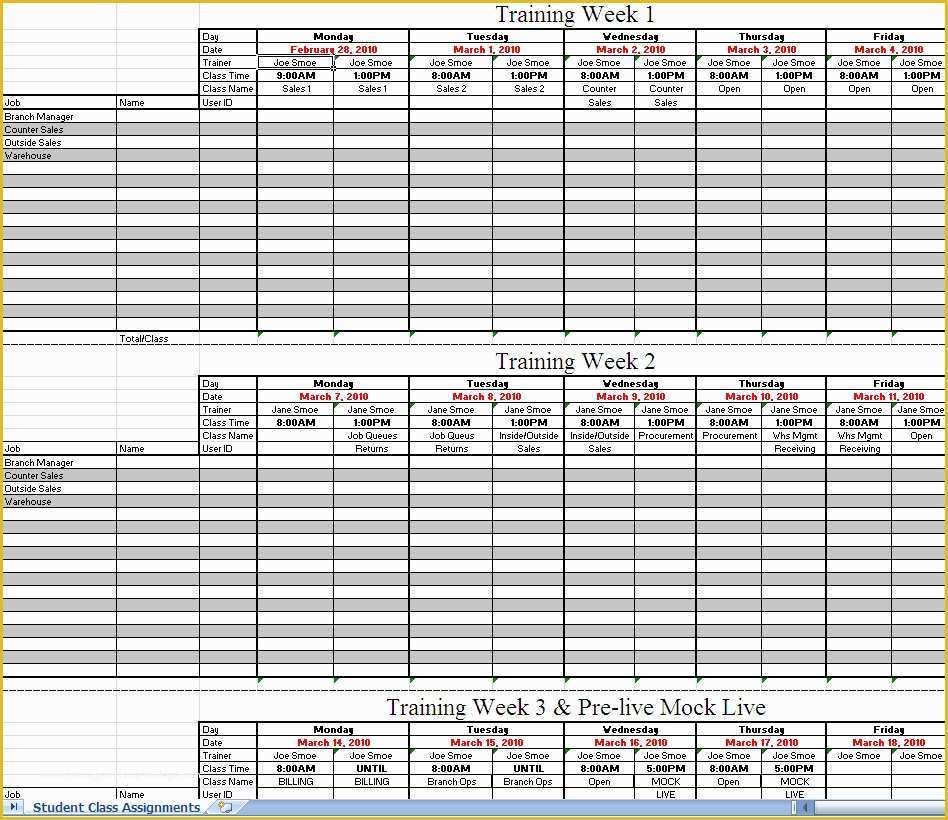 Training Plan Template Excel Free Of Training Schedule Template Excel