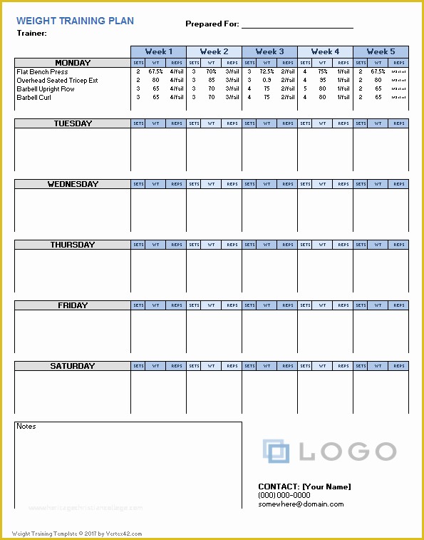 Training Plan Template Excel Free Of Workout Table Template