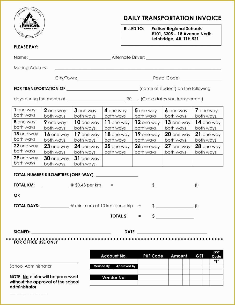 Transportation Invoice Template Free Of 6 Transportation Invoice Template