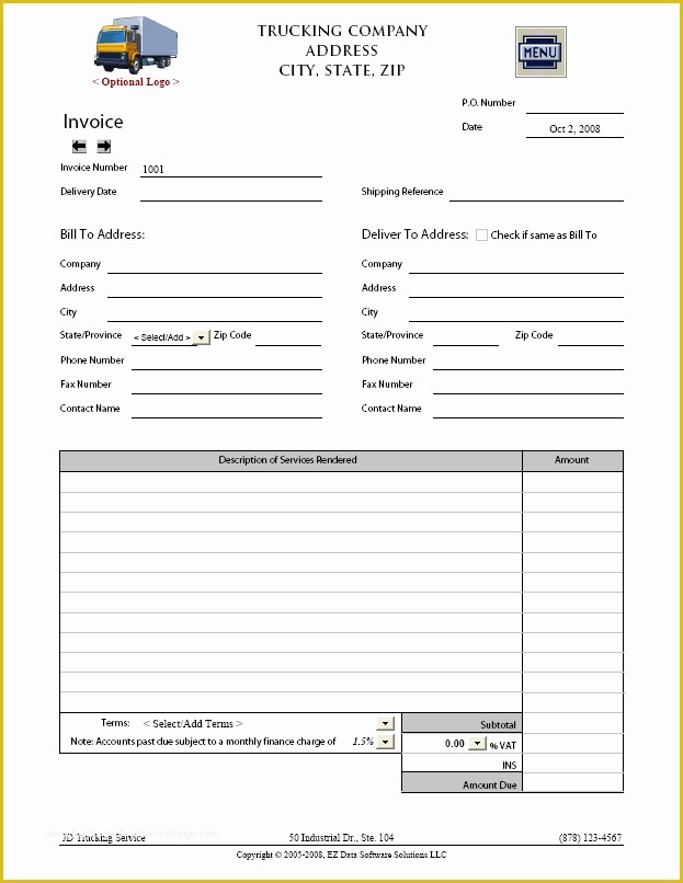 Transportation Invoice Template Free Of 8 Shipping Bill format Pdf