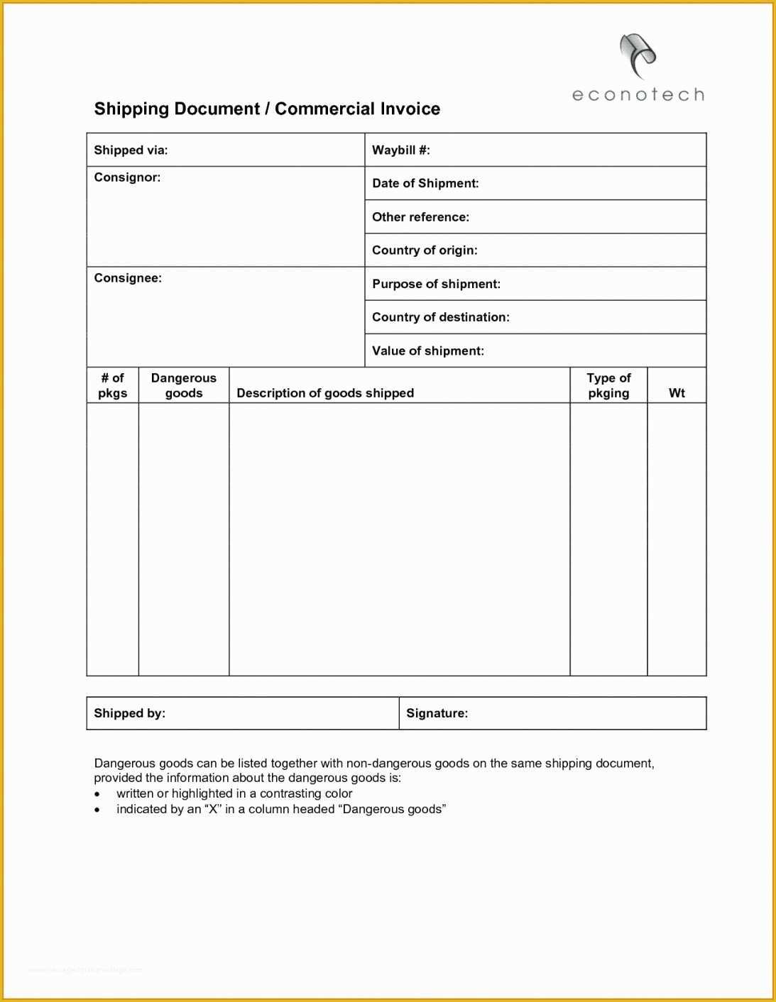 Transportation Invoice Template Free Of Freight Invoice Template