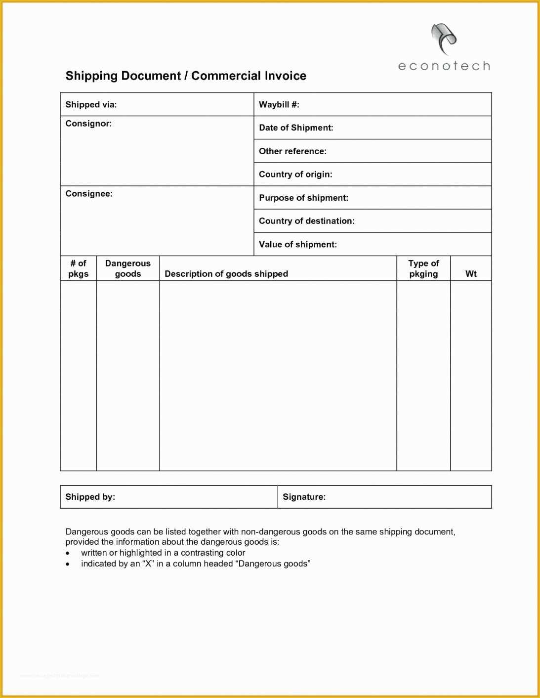 European Invoice Template