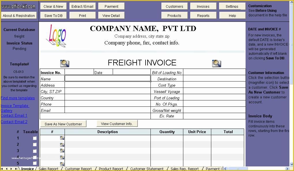 Transportation Invoice Template Free Of Freight Invoice Template Uniform Invoice software