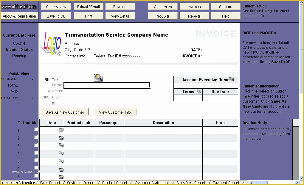 Transportation Invoice Template Free Of Invoice Template for Transportation Taxi Limousine