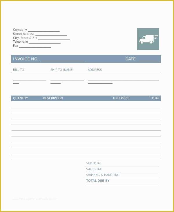 Transportation Invoice Template Free Of Pany Invoice Template 5 Free Word Excel Pdf