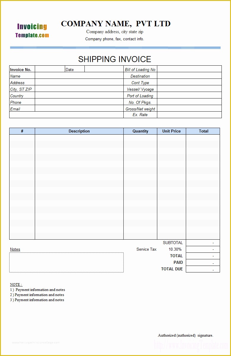 Transportation Invoice Template Free Of Shipping Invoice Template 1
