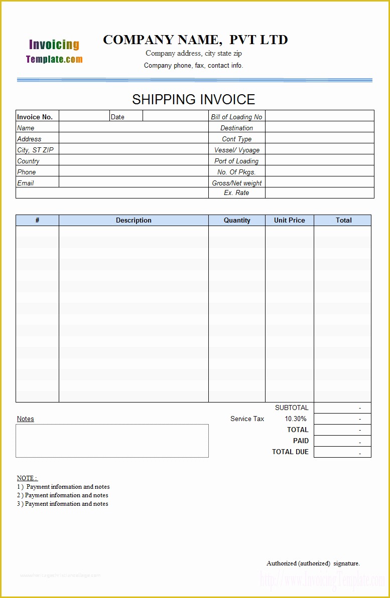 Transportation Invoice Template Free Of Shipping Invoice Template 1