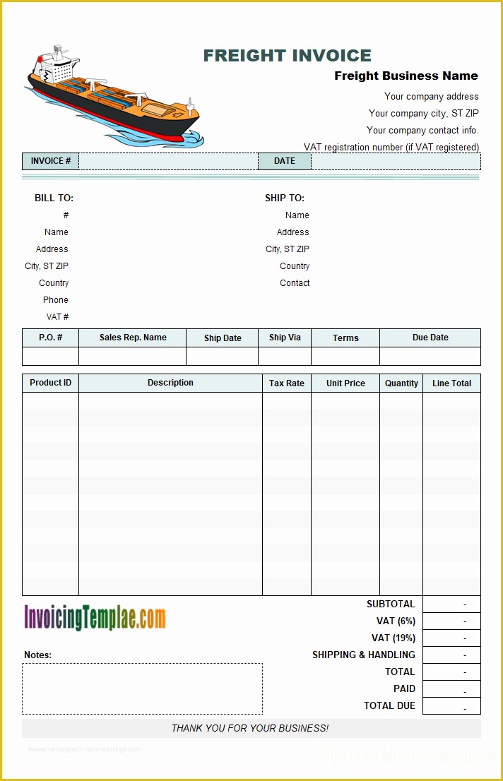 Transportation Invoice Template Free Of Transportation Invoice