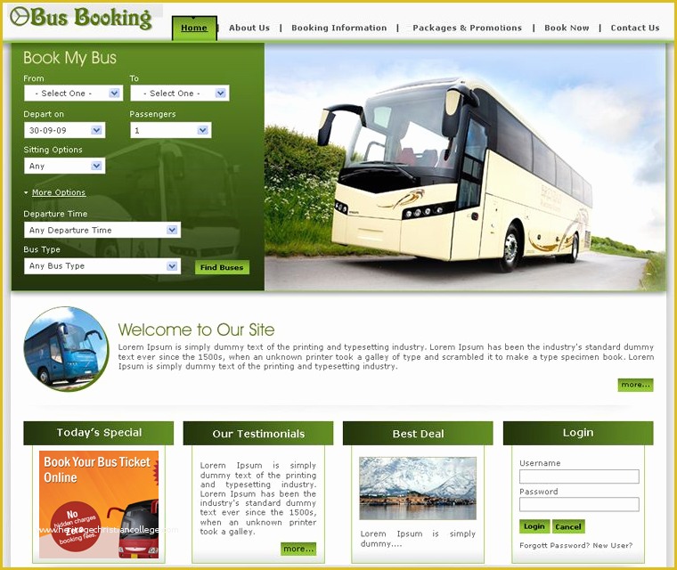 Travel Booking Website Templates Free Download Of Bus Operator