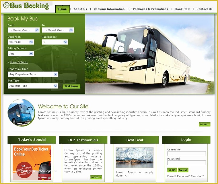 web travel bus