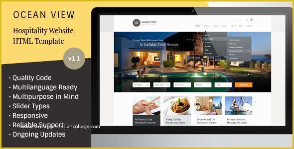 Travel Booking Website Templates Free Download Of Ocean View Hotel Website HTML Template by Basepixels