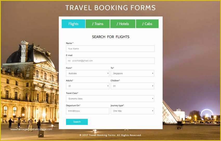 Travel Booking Website Templates Free Download Of Travel Booking forms A Flat Responsive Wid Template