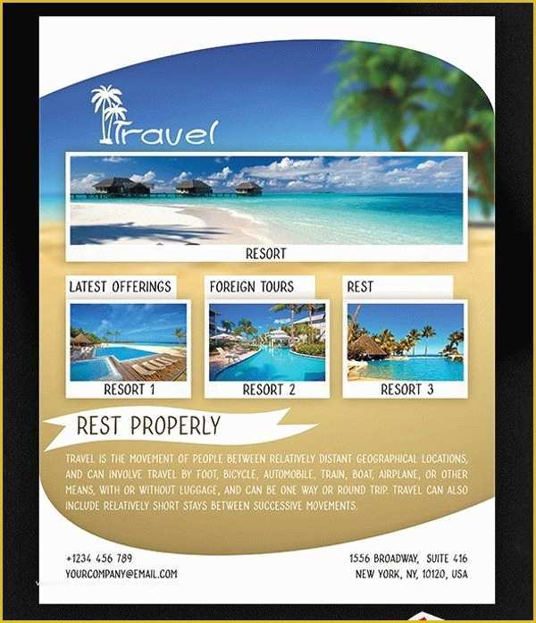 Travel Brochure Template Free Of 36 attractive Travel Flyer Templates & Creatives Word