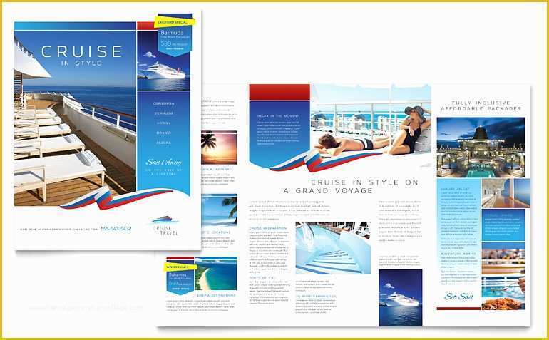 Travel Brochure Template Free Of Cruise Travel Brochure Template Word & Publisher