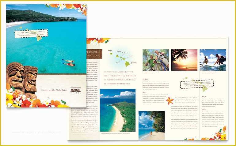 Travel Brochure Template Free Of Hawaii Travel Vacation Brochure Template Word & Publisher