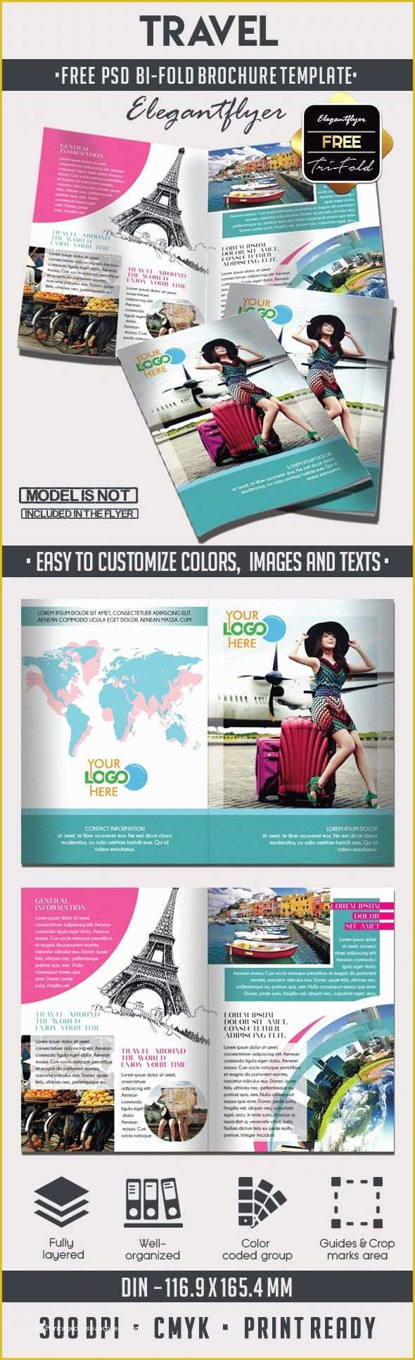 Travel Brochure Template Free Of Travel – Free Bi Fold Psd Brochure Template – by Elegantflyer