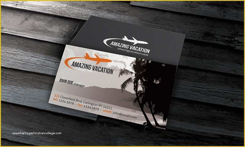 Travel Business Cards Templates Free Of Idyllic Beach Vacation Business Card Template Free
