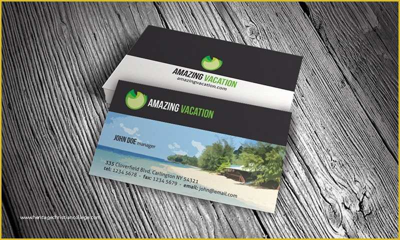 Travel Business Cards Templates Free Of island Vacation Business Card Template Free Download