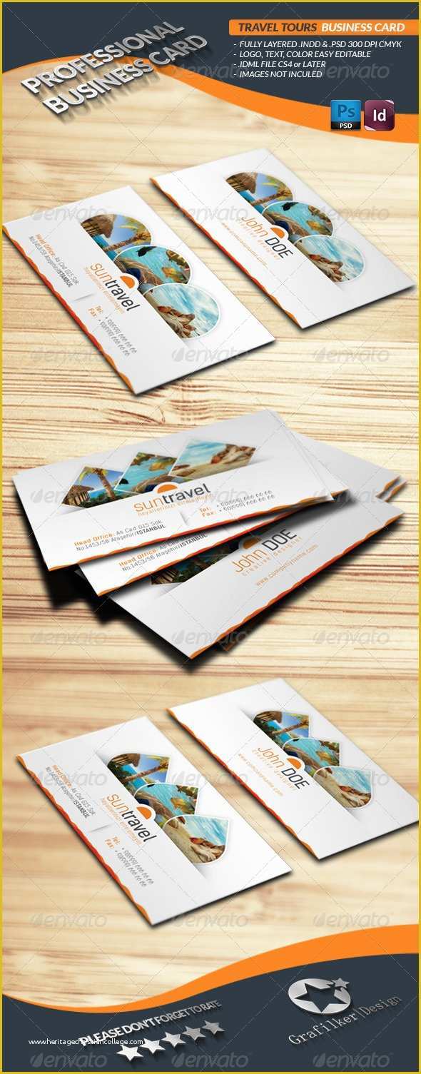 Travel Business Cards Templates Free Of Travel tours Business Card Template by Grafilker