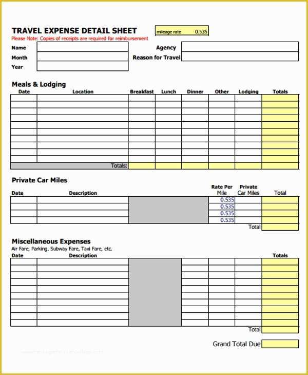 Travel Expense Sheet Template Free Of 32 Expense Sheet Templates In Pdf