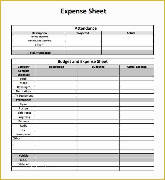 Travel Expense Sheet Template Free Of Expense Sheet Template 13 Download Free Documents for Pdf