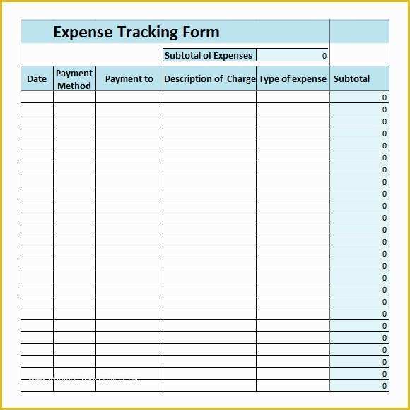 Travel Expense Sheet Template Free Of Expense Tracking Template 7 Download Free Documents In
