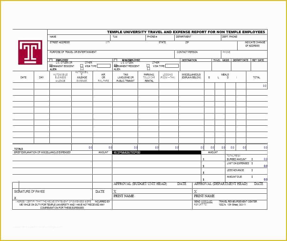 Travel Expenses Template Free Download Of 46 Travel Expense Report forms & Templates Template Archive