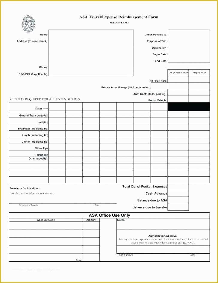 Travel Expenses Template Free Download Of Free Printable Expense Sheets Travel Expense Reimbursement