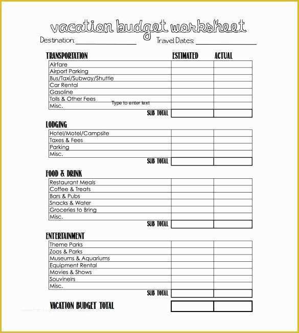 Travel Expenses Template Free Download Of Travel Bud Template 13 Free Word Excel Pdf