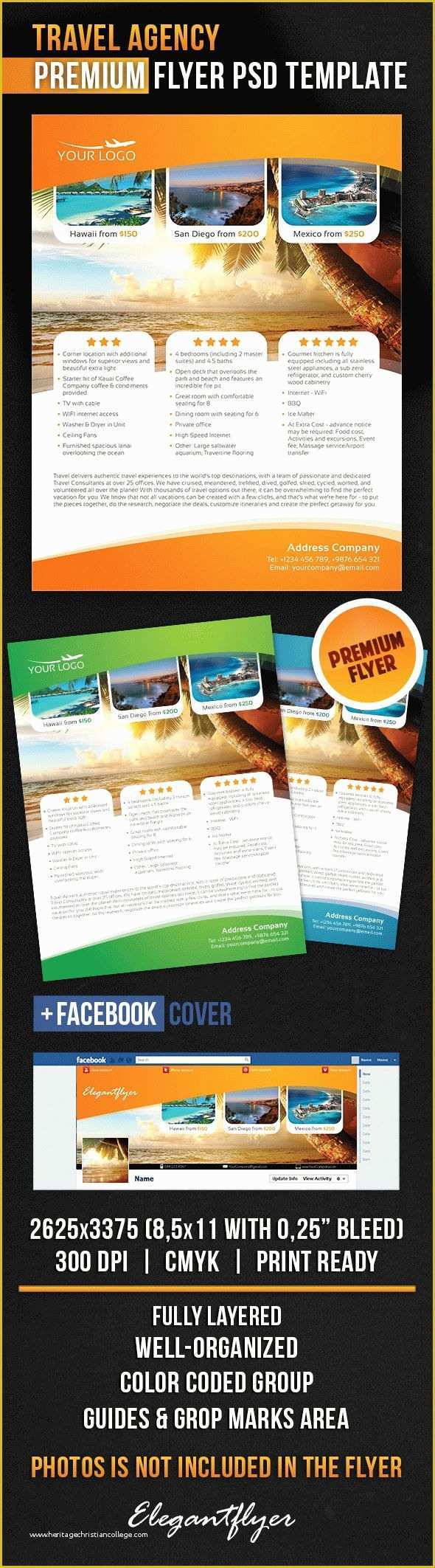 Travel Flyer Template Free Of Travel Agency – Flyer Psd Template – by Elegantflyer