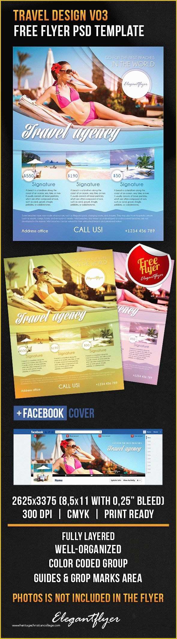 Travel Flyer Template Free Of Travel Design V03 – Free Flyer Psd Template – by Elegantflyer