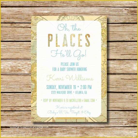 Travel themed Invitation Template Free Of Baby Shower Invitation Travel themed Shower Invite Baby Oh