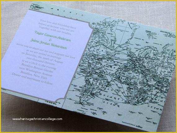 Travel themed Invitation Template Free Of Items Similar to Diy Vintage Map Wedding Invitation Green