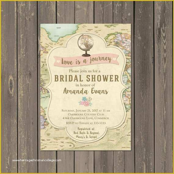 Travel themed Invitation Template Free Of Travel Bridal Shower Invitations & Decor Ideas