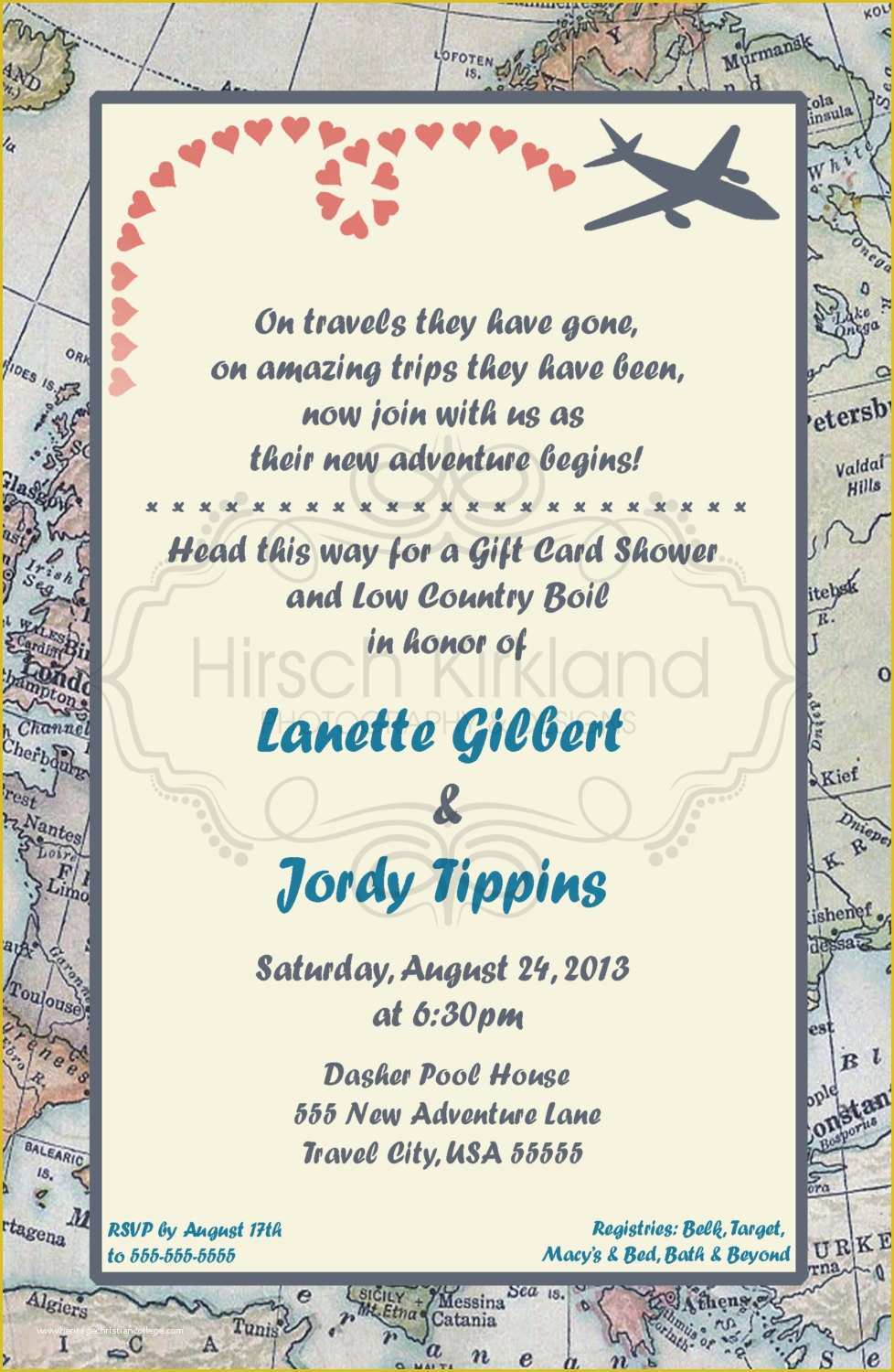 Travel themed Invitation Template Free Of Travel theme Invitation by Invitesbysandi On Etsy