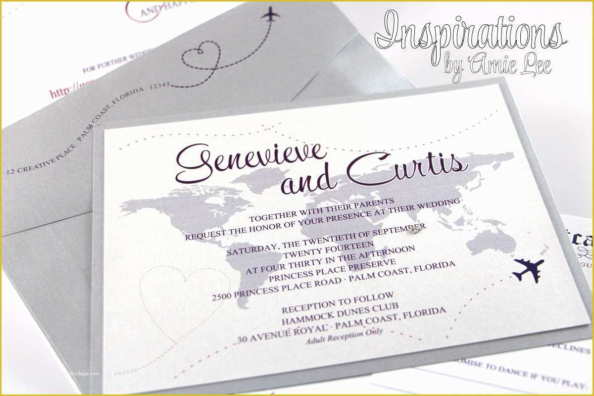 Travel themed Invitation Template Free Of Travel theme Wedding Invitations