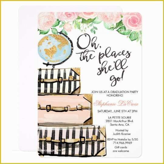 Travel themed Invitation Template Free Of Travel themed Graduation Party Invitation