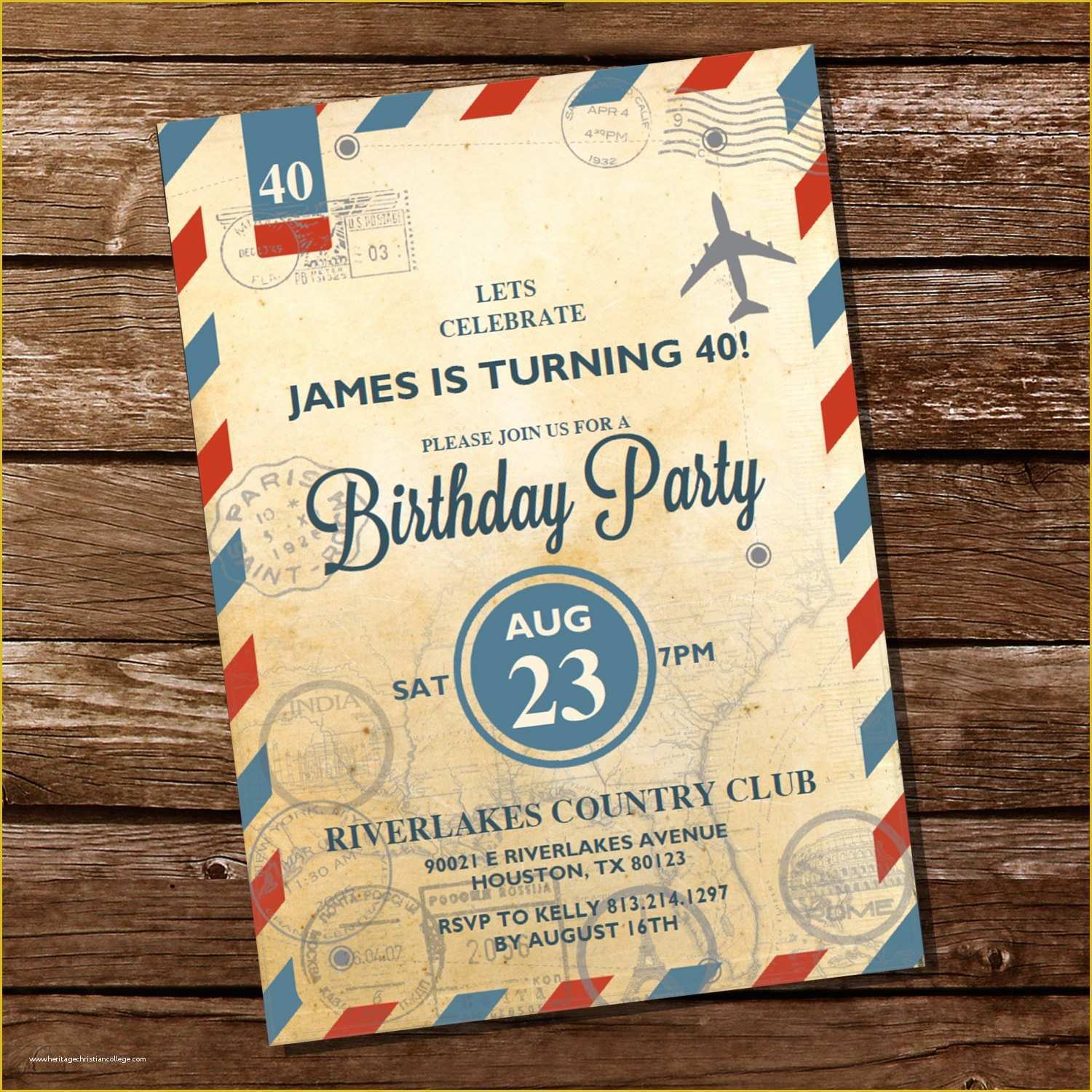 Travel themed Invitation Template Free Of Vintage Travel Invitation Travel Invite 30th 40th 50th