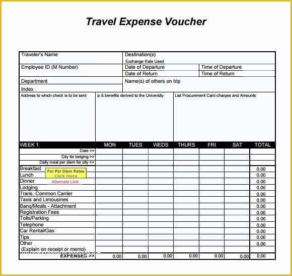 Travel Voucher Template Free Of 8 Expense Voucher Templates to Download for Free