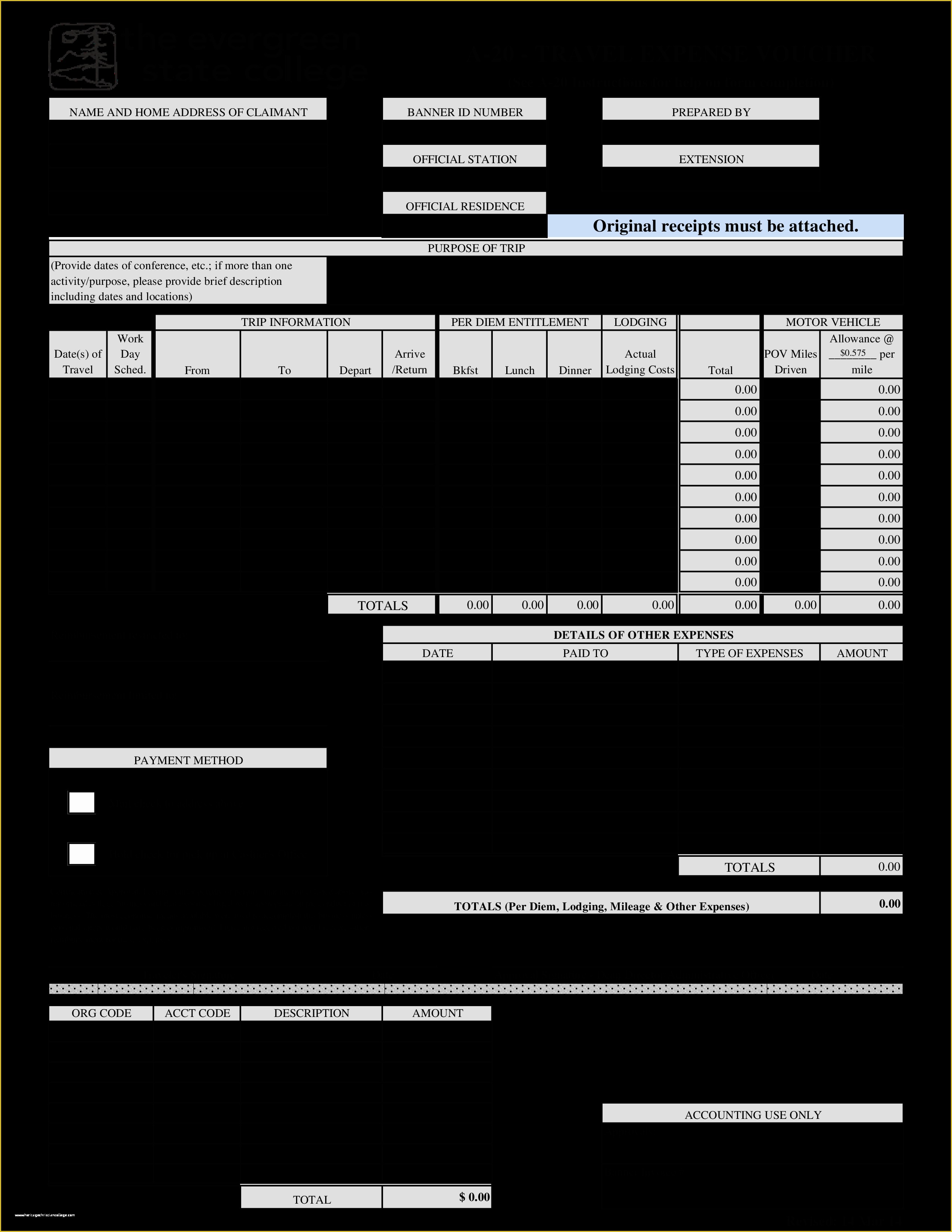 Travel Voucher Template Free Of Free Travel Expense Voucher Template