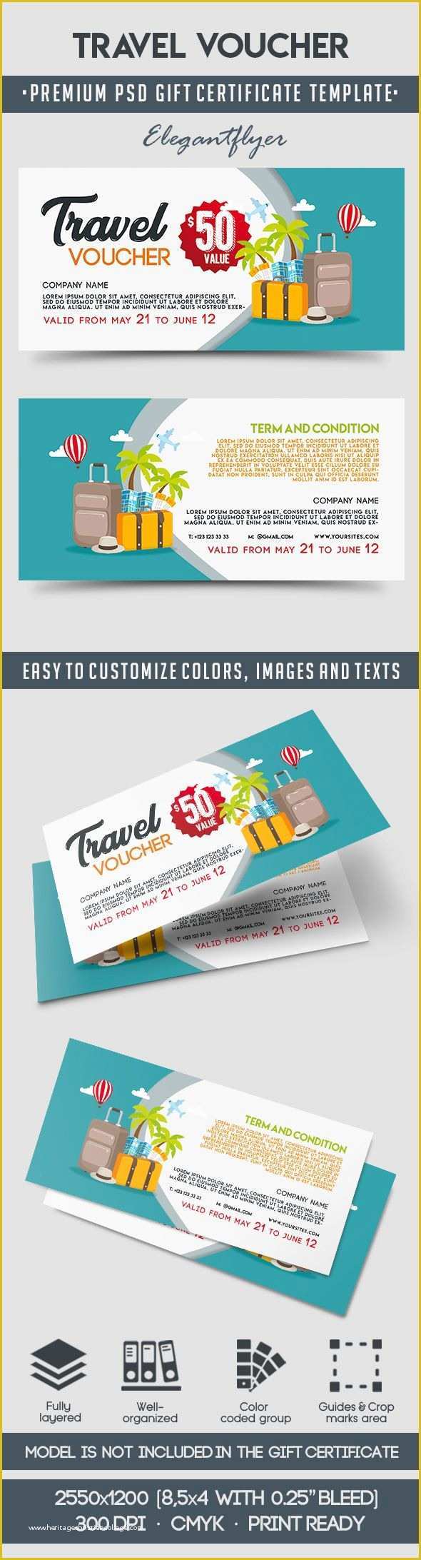 Travel Voucher Template Free Of Travel Voucher Template – by Elegantflyer