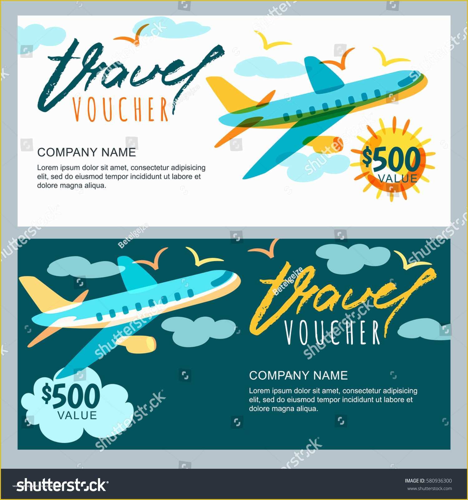 Travel Voucher Template Free Of Vector Gift Travel Voucher Template Multicolor Stock