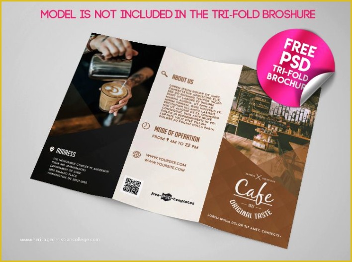 Tri Fold Brochure Template Psd Free Download Of Cafe Tri Fold Brochure Mockup Psd Template Mockup Free