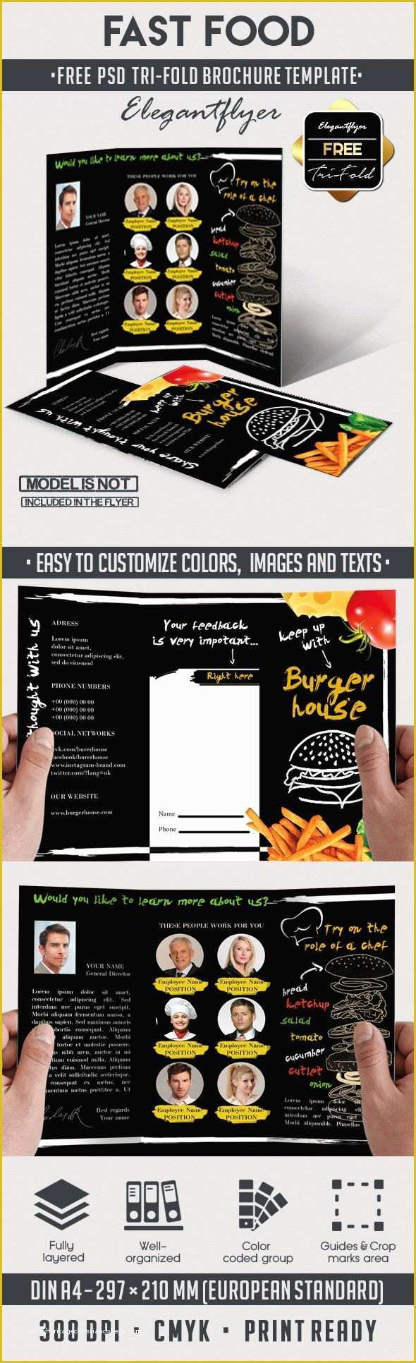 Tri Fold Brochure Template Psd Free Download Of Fast Food – Free Tri Fold Brochure Psd Template – by