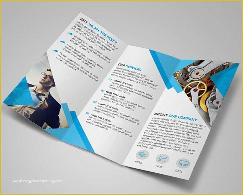 Tri Fold Brochure Template Psd Free Download Of Free Modern Blue Tri Fold Brochure Template Psd