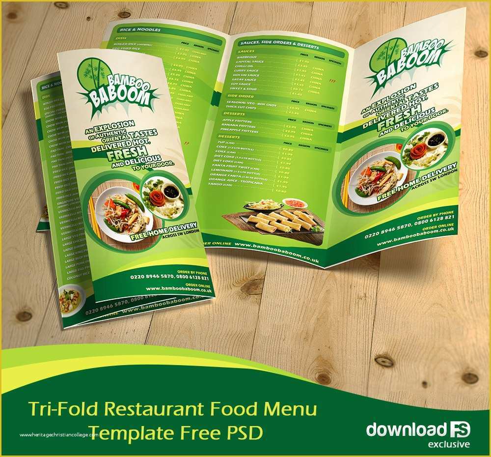 Tri Fold Brochure Template Psd Free Download Of Tri Fold Restaurant Food Menu Template Free Psd Download