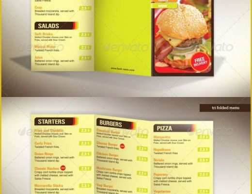 Tri Fold Menu Template Free Of 60 Premium Restaurant Menu Templates Dzineflip